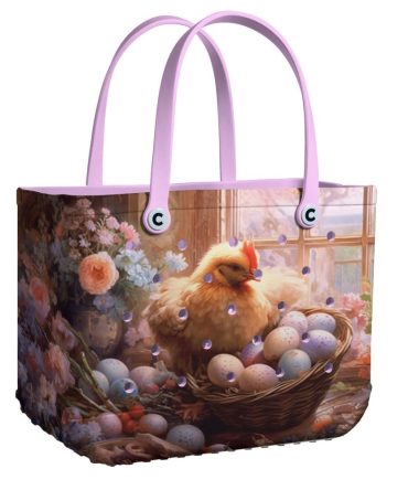Bucket Tote Bag, Limited Edition Bogg Bag, Beach Bag Pastel Easter Dreams