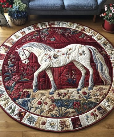 Pasture Majesty Quilted Round Mat