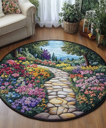 Pathway To Paradise Quilted Round Mat