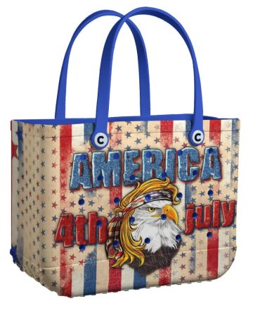 Patriotic 4Th Of July Tote Bag – Stylish American Flag & Eagle Design – Perfect For Summer Celebrations