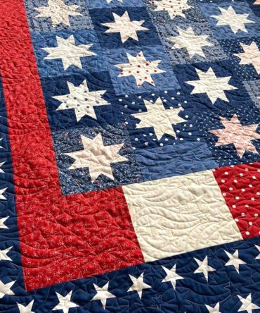 Patriotic Elegance Quilted Blanket
