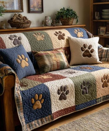 Paw Rustic Quilted Sofa Cover