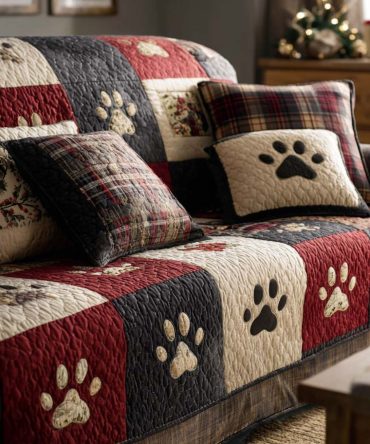 Pawfect Christmas Quilted Sofa Cover