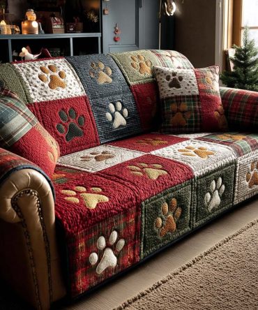 Pawliday Fun Quilted Sofa Cover