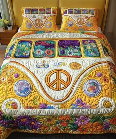 Peace Ride 3-Piece Quilted Bedding Set