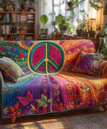 Peaceful Bloom Quilted Sofa Cover