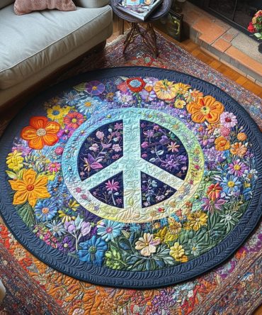 Peaceful Blooms Quilted Round Mat