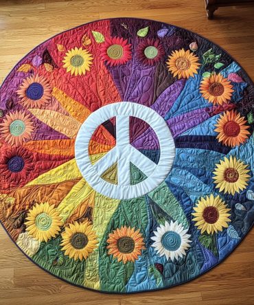 Peaceful Rays Quilted Round Mat