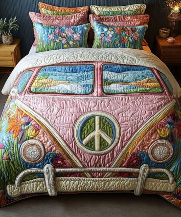 Peaceful Wanderlust 3-Piece Quilted Bedding Set