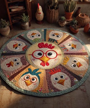 Peep Parade Quilted Round Mat
