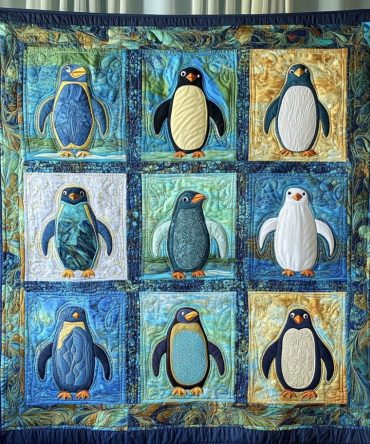 Penguin Tide Quilted Blanket