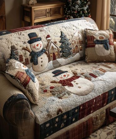 Perfect Snow Day Quilted Sofa Cover