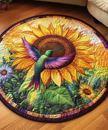 Petal Kissed Flight Quilted Round Mat