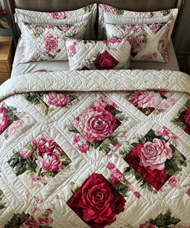 Petal Patch 3-Piece Quilted Bedding Set