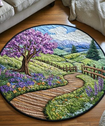 Petal Walk Quilted Round Mat