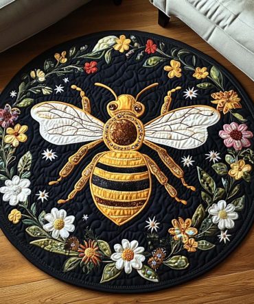 Petalled Watch Quilted Round Mat