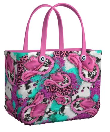 Bucket Tote Bag, Limited Edition Bogg Bag, Beach Bag Pink Cowgirl Rebel
