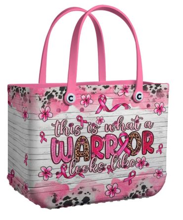 Empowering Pink Warrior Tote Bag - Stylish Breast Cancer Awareness Gift