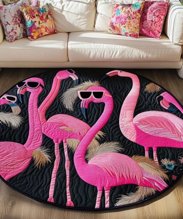 Pink Glamour Quilted Round Mat