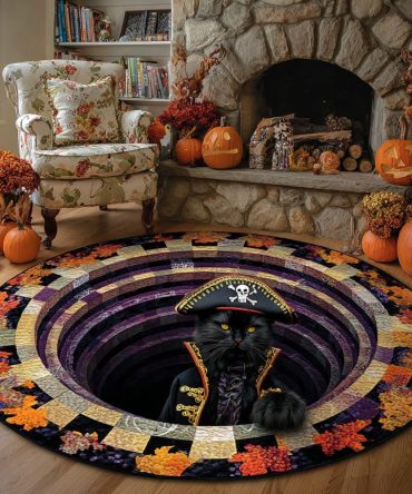 Pirate Paws Quilted Round Mat