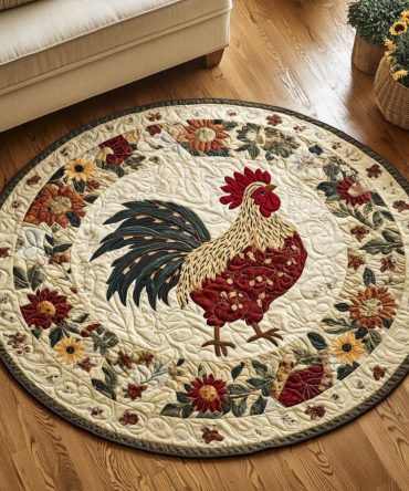 Plumed Paddock Quilted Round Mat