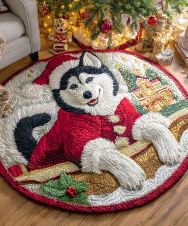 Polar Paws Quilted Round Mat