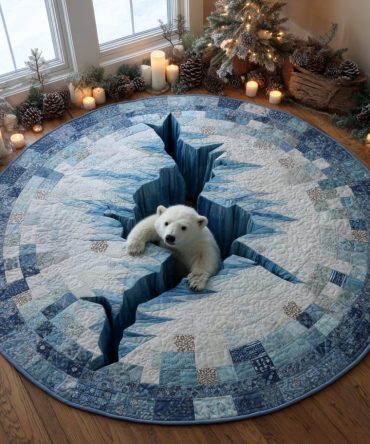Polar Whispers Quilted Round Mat