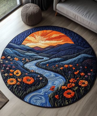 Poppy Trail Quilted Round Mat