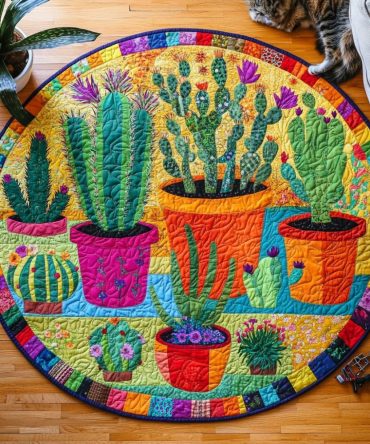 Prickly Pear Sanctuary Quilted Round Mat