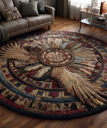 Protector Of Skies Quilted Round Mat