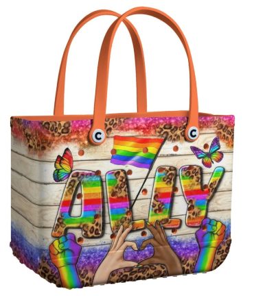 Colorful Pride Ally Tote Bag – Stylish & Spacious With Rainbow Design & Butterfly Accents