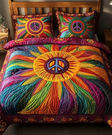 Psychedelic Journey 3-Piece Quilted Bedding Set