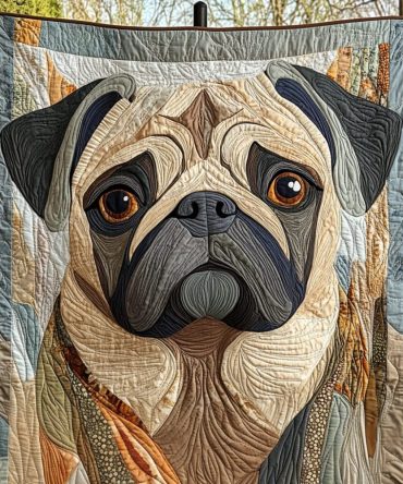 Pug Face Fantasy Quilted Blanket