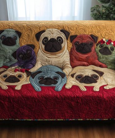 Pug Life Parade Quilted Sofa Cover