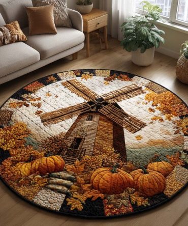 Pumpkin Dreams Quilted Round Mat