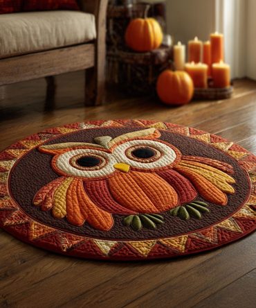 Pumpkin Eyes Quilted Round Mat