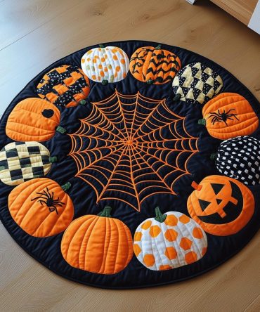 Pumpkin Magic Quilted Round Mat