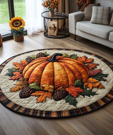 Pumpkin Patch Dreams Quilted Round Mat