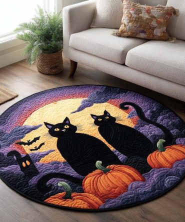 Pumpkin Patch Quilted Round Mat