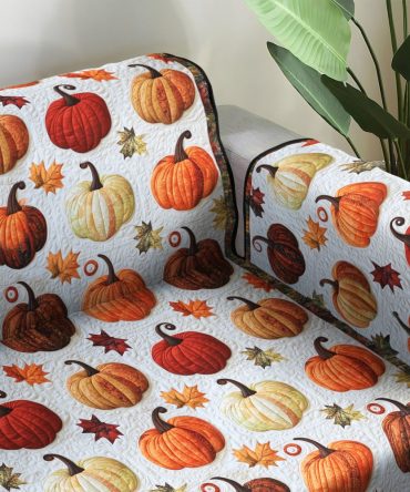 Pumpkin Patch Quilted Sofa Cover