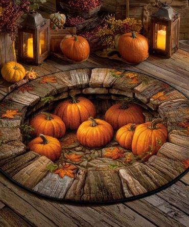 Pumpkin Pit Quilted Round Mat