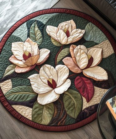 Pure Bloom Quilted Round Mat