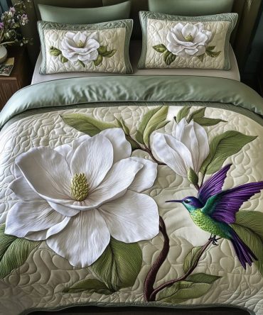 Pure Magnolia 3-Piece Quilted Bedding Set