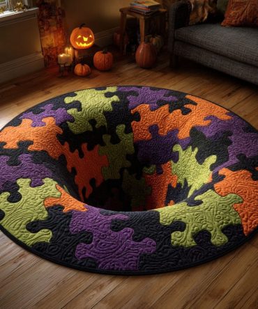 Puzzle Abyss Quilted Round Mat