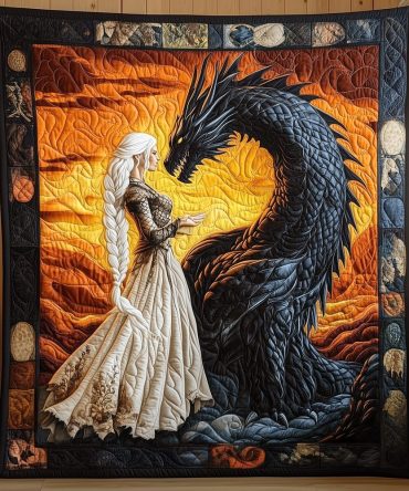 Queen Of Dragons Quilted Blanket