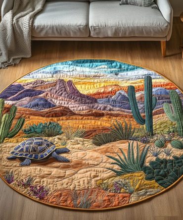 Quiet Tortoise Quilted Round Mat