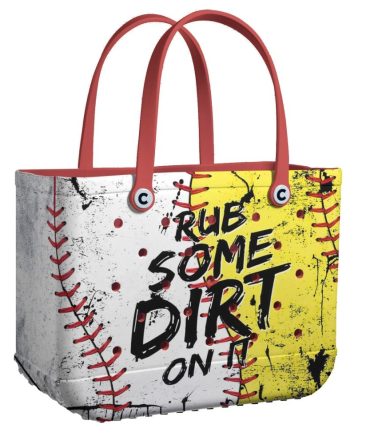 Stylish Baseball-Themed Tote Bag - 'Rub Some Dirt On It' Design For Sports Lovers