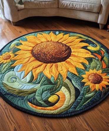 Radiant Blossom Quilted Round Mat