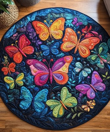 Radiant Flight Quilted Round Mat