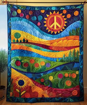 Radiant Peace View Quilted Blanket
